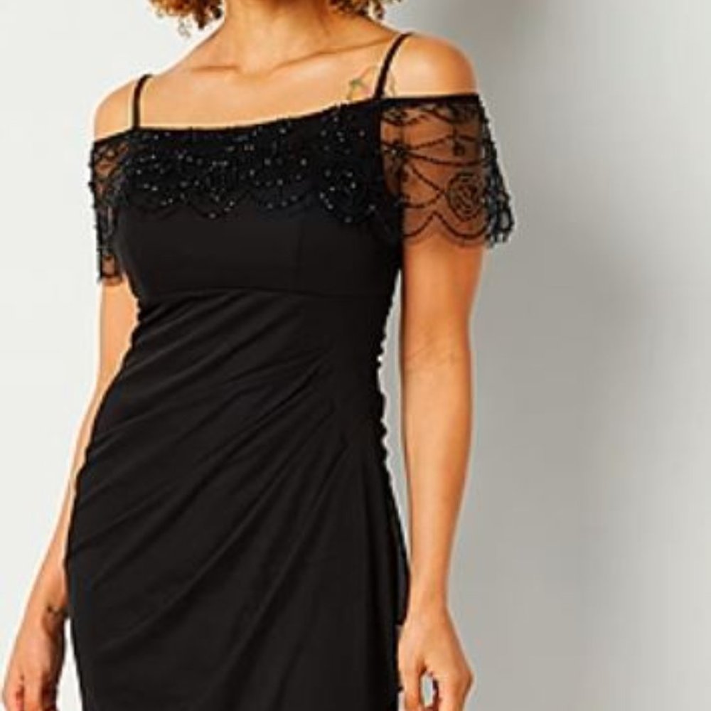 Gorgeous Beaded Lace Black DJ Jaz Cocktail Dress Never Worn